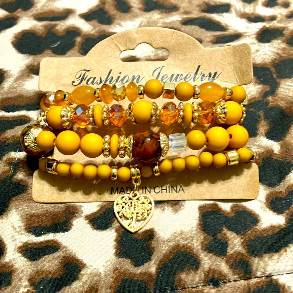 Bracelet Retro Style Yellow Heart Pendant